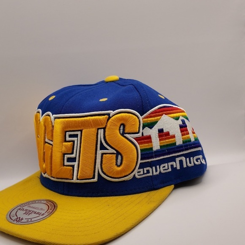 VTG 80/90s 3D SPELLOUT Mitchell & Ness Denver Nuggets NBA Hat Cap EMBROIDERED - Picture 2 of 8